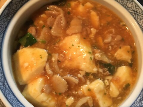 豚バラ肉で 麻婆豆腐